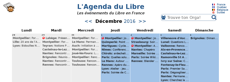 Copie
                                                                écran
                                                                du
                                                                site
                                                                de
                                                                l'Agenda
                                                                du Libre